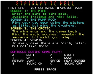 Stairway to Hell (1985)(Software Invasion)[HELLST] screen shot title